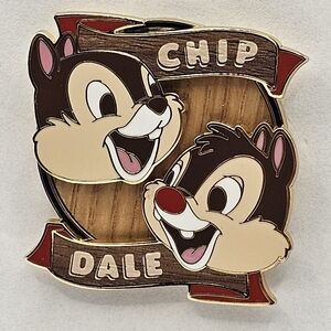 Disney Chip and Dale Brooch - Brown and Red